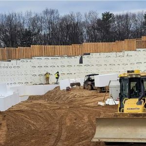 Geofoam Block being installed